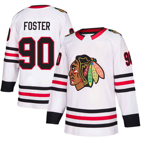 Adidas Scott Foster Chicago Blackhawks Youth Authentic Away Jersey - White