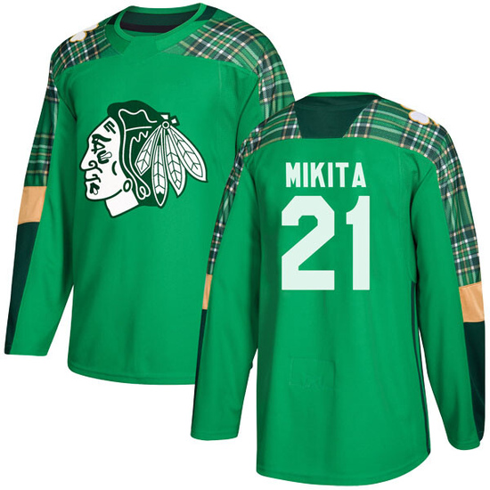 Adidas Stan Mikita Chicago Blackhawks Youth Authentic St. Patrick's Day Practice Jersey - Green