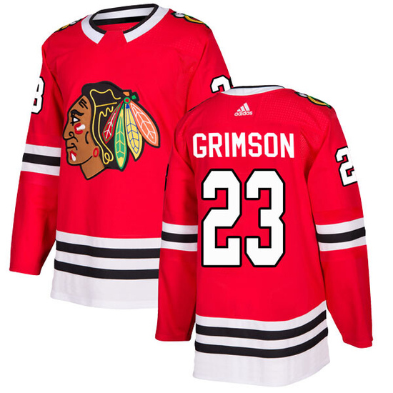 Adidas Stu Grimson Chicago Blackhawks Authentic Home Jersey - Red