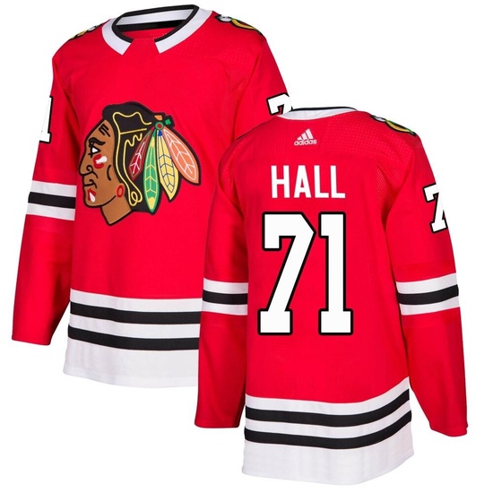 Adidas Taylor Hall Chicago Blackhawks Authentic Home Jersey - Red