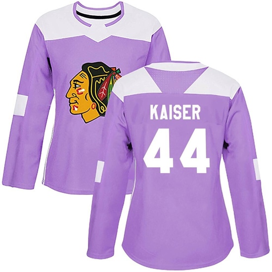 Adidas Wyatt Kaiser Chicago Blackhawks Women's Authentic Fights Cancer Practice Jersey - Purple