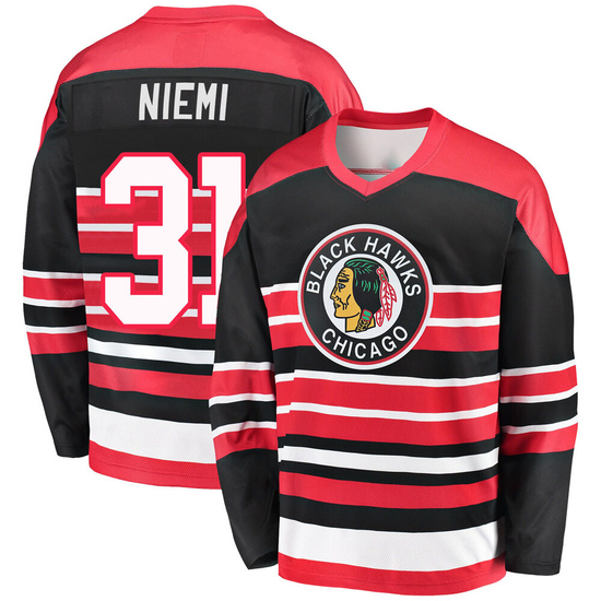 Fanatics Branded Antti Niemi Chicago Blackhawks Youth Premier Breakaway Heritage Jersey - Red/Black