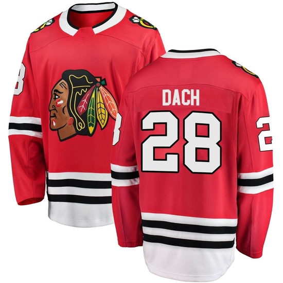 Fanatics Branded Colton Dach Chicago Blackhawks Youth Breakaway Home Jersey - Red