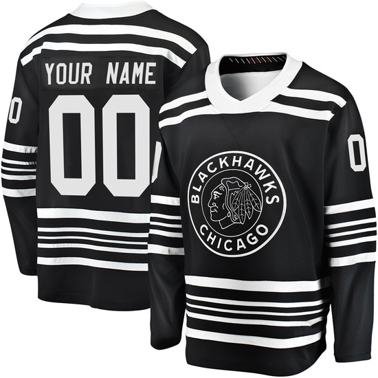 Fanatics Branded Custom Chicago Blackhawks Premier Custom Breakaway Alternate 2019/20 Jersey - Black
