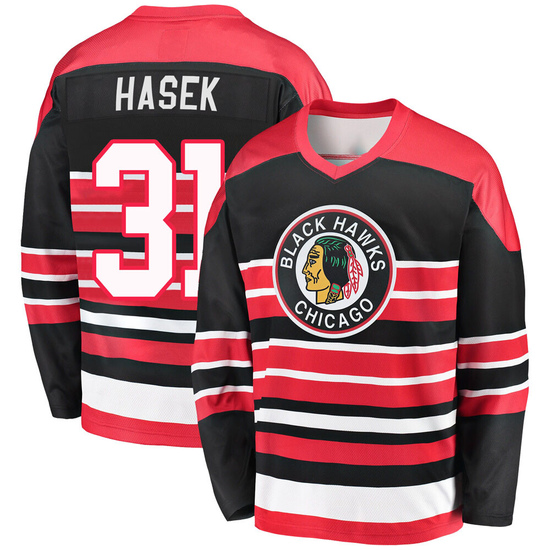 Fanatics Branded Dominik Hasek Chicago Blackhawks Premier Breakaway Heritage Jersey - Red/Black