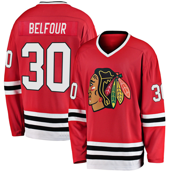 Fanatics Branded ED Belfour Chicago Blackhawks Premier Breakaway Heritage Jersey - Red