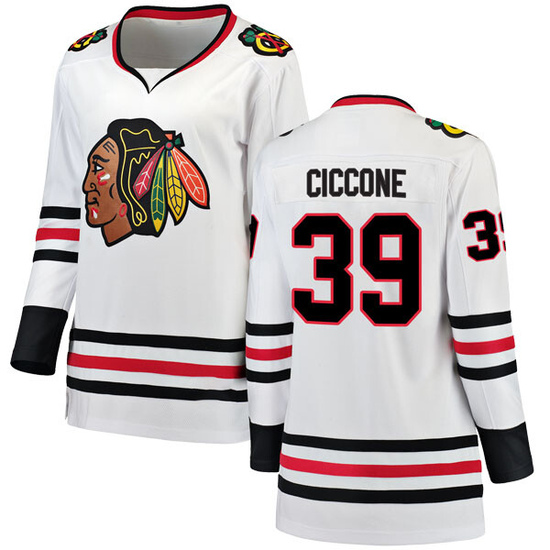 Fanatics Branded Enrico Ciccone Chicago Blackhawks Women's Breakaway Away Jersey - White