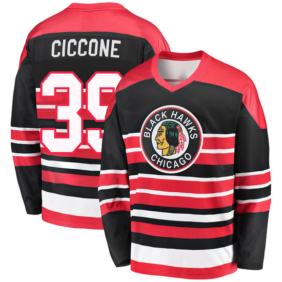 Fanatics Branded Enrico Ciccone Chicago Blackhawks Youth Premier Breakaway Heritage Jersey - Red/Black
