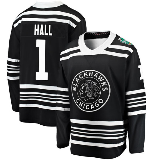 Fanatics Branded Glenn Hall Chicago Blackhawks Youth 2019 Winter Classic Breakaway Jersey - Black