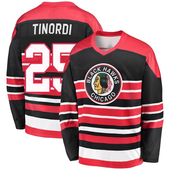 Fanatics Branded Jarred Tinordi Chicago Blackhawks Youth Premier Breakaway Heritage Jersey - Red/Black