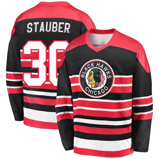 Fanatics Branded Jaxson Stauber Chicago Blackhawks Youth Premier Breakaway Heritage Jersey - Red/Black