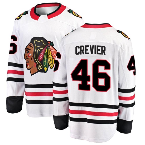 Fanatics Branded Louis Crevier Chicago Blackhawks Breakaway Away Jersey - White