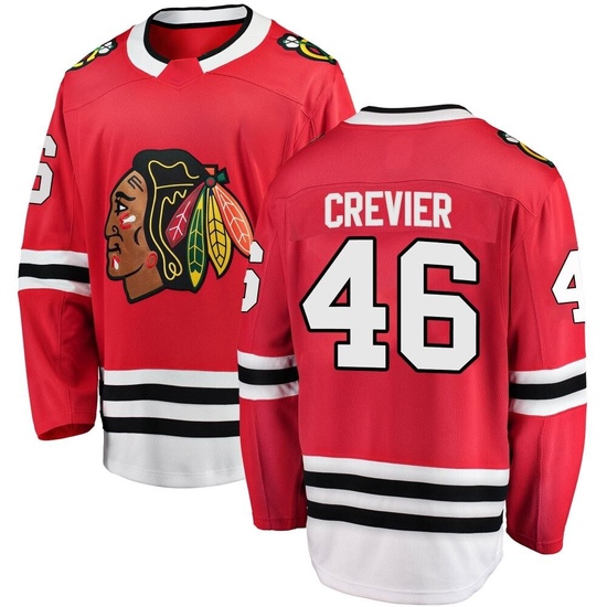 Fanatics Branded Louis Crevier Chicago Blackhawks Youth Breakaway Home Jersey - Red