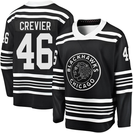 Fanatics Branded Louis Crevier Chicago Blackhawks Youth Premier Breakaway Alternate 2019/20 Jersey - Black