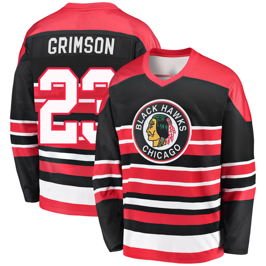 Fanatics Branded Stu Grimson Chicago Blackhawks Premier Breakaway Heritage Jersey - Red/Black