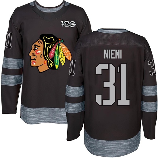 Antti Niemi Chicago Blackhawks Youth Authentic 1917-2017 100th Anniversary Jersey - Black