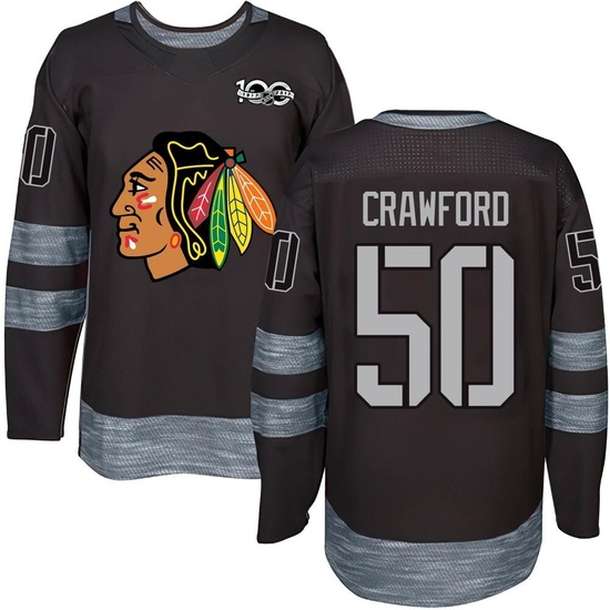 Corey Crawford Chicago Blackhawks Youth Authentic 1917-2017 100th Anniversary Jersey - Black