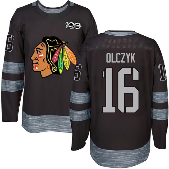 Ed Olczyk Chicago Blackhawks Authentic 1917-2017 100th Anniversary Jersey - Black