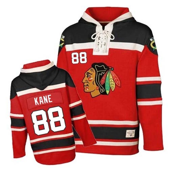 Patrick Kane Chicago Blackhawks Youth Premier Old Time Hockey Sawyer Hooded Sweatshirt - Red