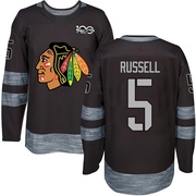 Phil Russell Chicago Blackhawks Authentic 1917-2017 100th Anniversary Jersey - Black